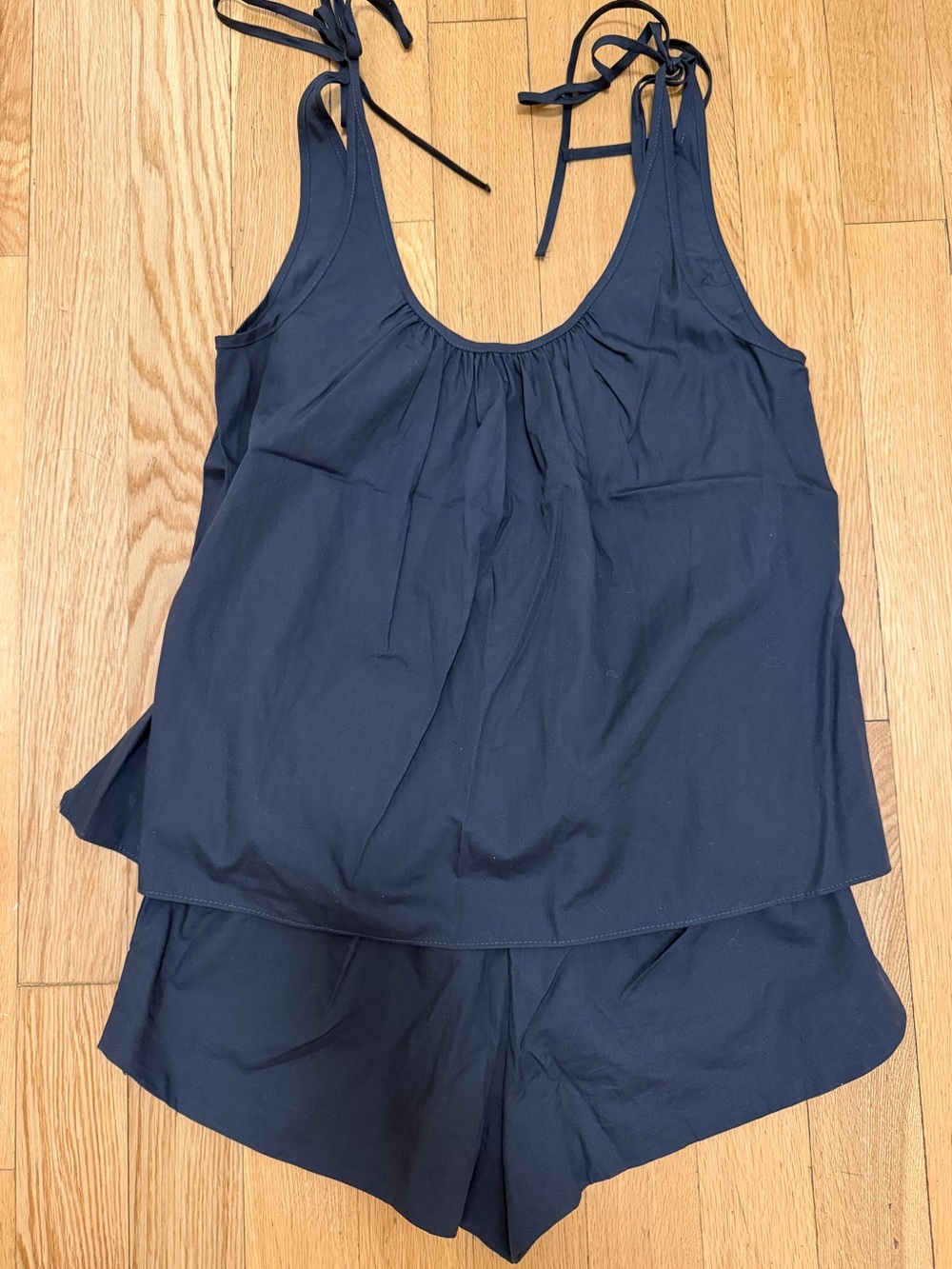 Zara Draped Poplin Tank with Shorts